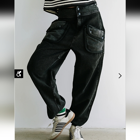 Bohme Peterson Relaxed Black/Faded Black Wide Leg Pant Large - Picture 12 of 12